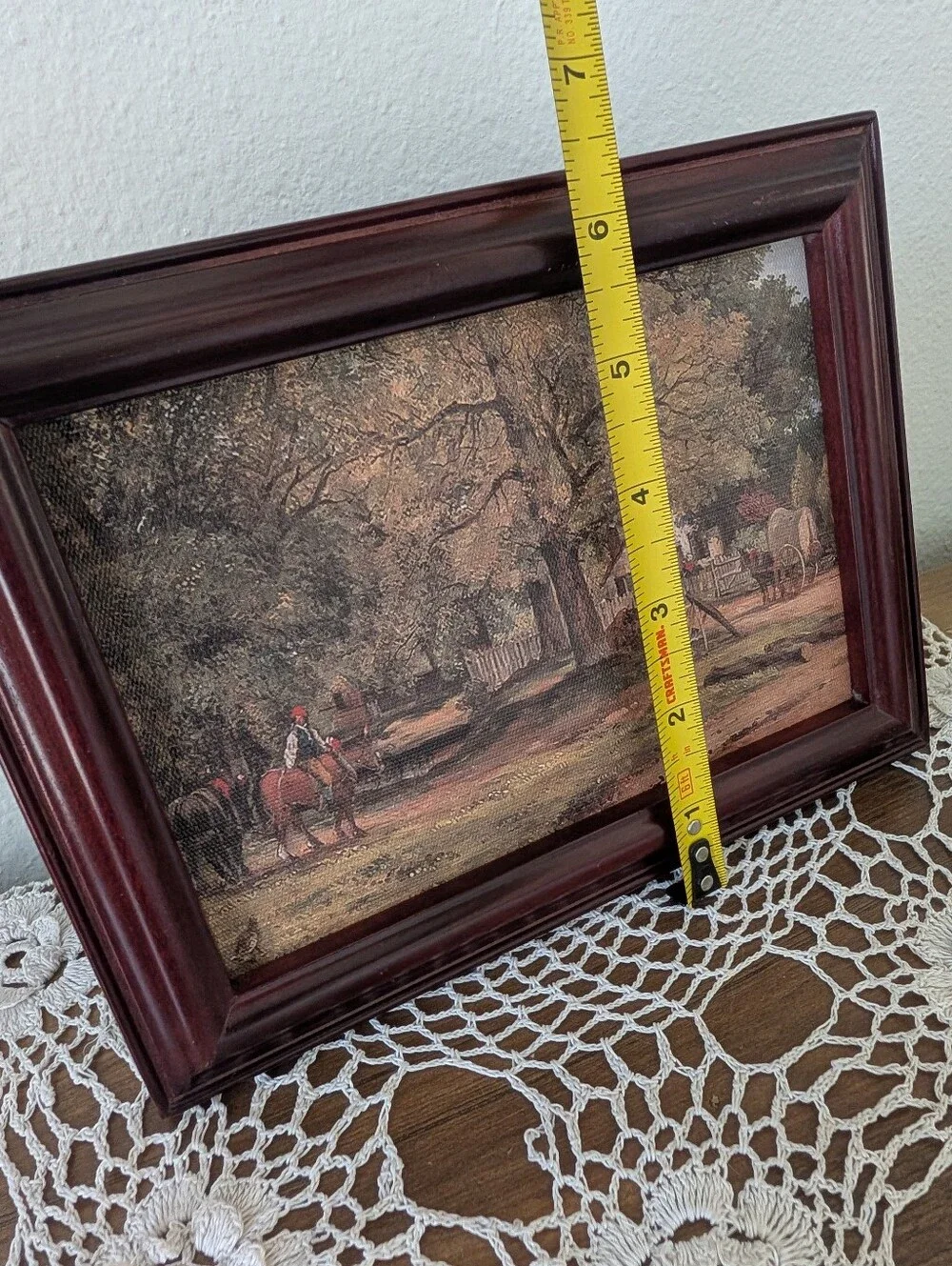 Framed Farmhouse Scene  Canvas Print Fall Decor Neutral Tones